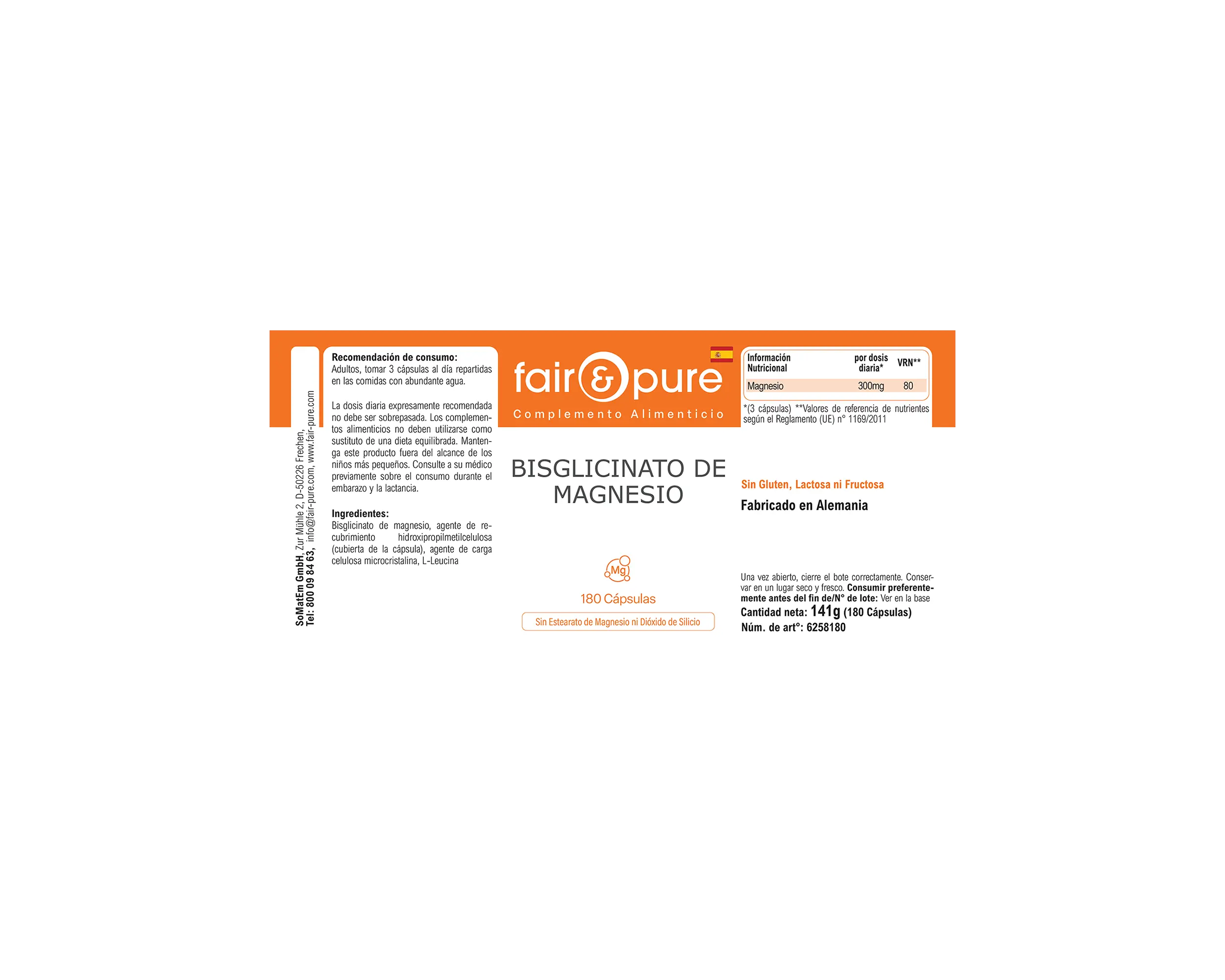 Bisglycinate de magnésium - 180 gélules | fair-pure