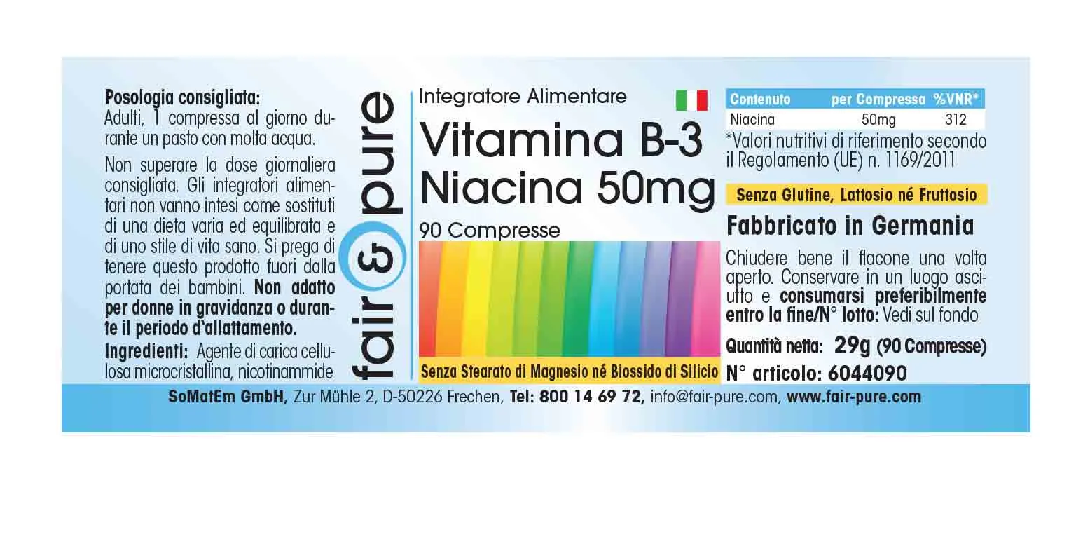 Vitamina B3 Niacina 50mg