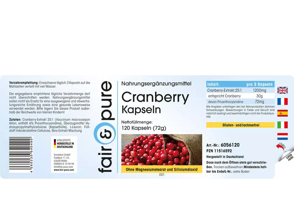 Arándano rojo 400mg (Cranberry)