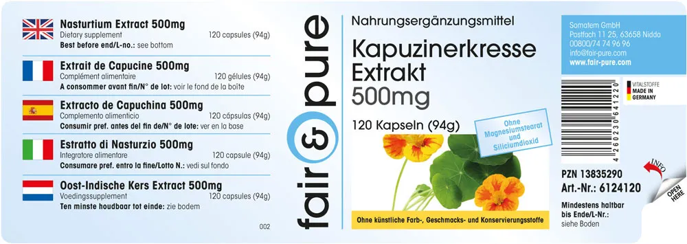 Kapuzinerkresse Extrakt 500mg