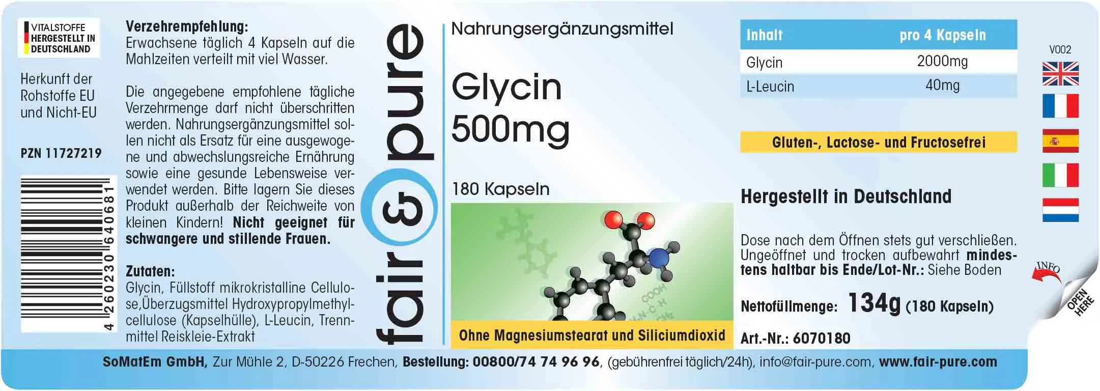 Glicina 500mg