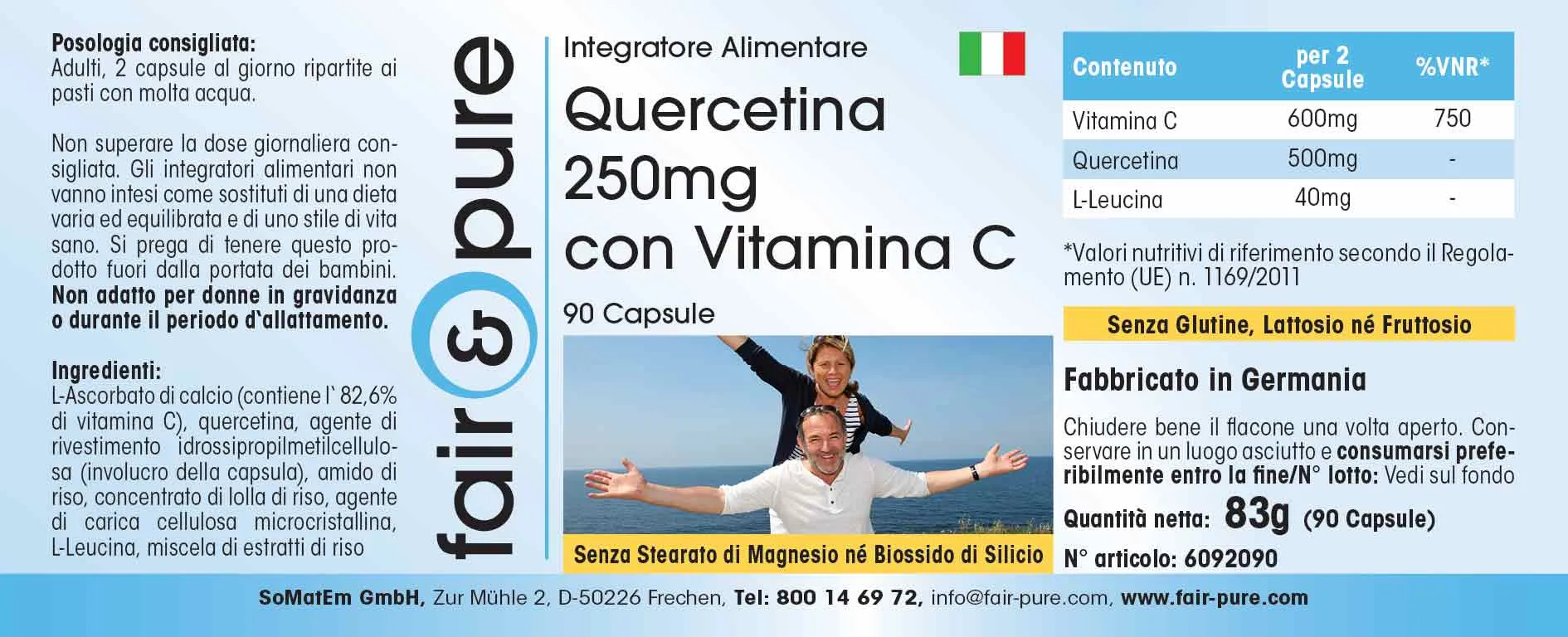 Quercetina 250mg + Vitamina C