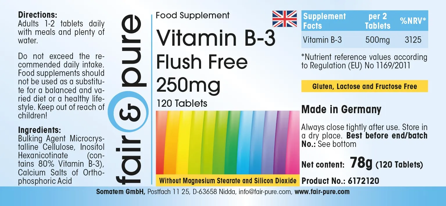 Vitamin B3 250mg Flush Free