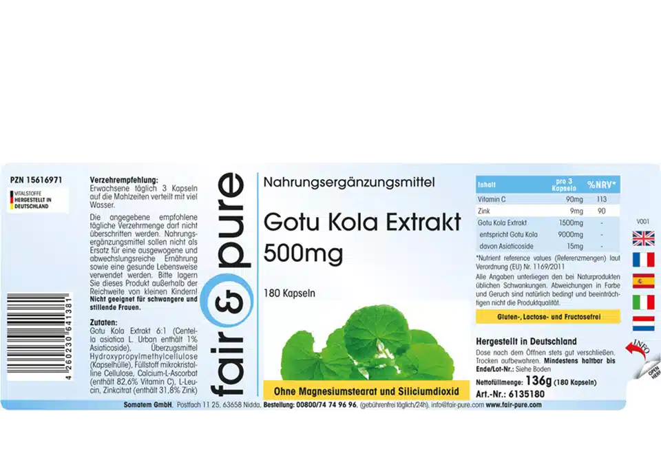 Gotu Kola Extract 500mg