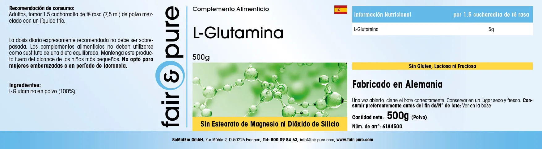 L-Glutamin - 500g Pulver