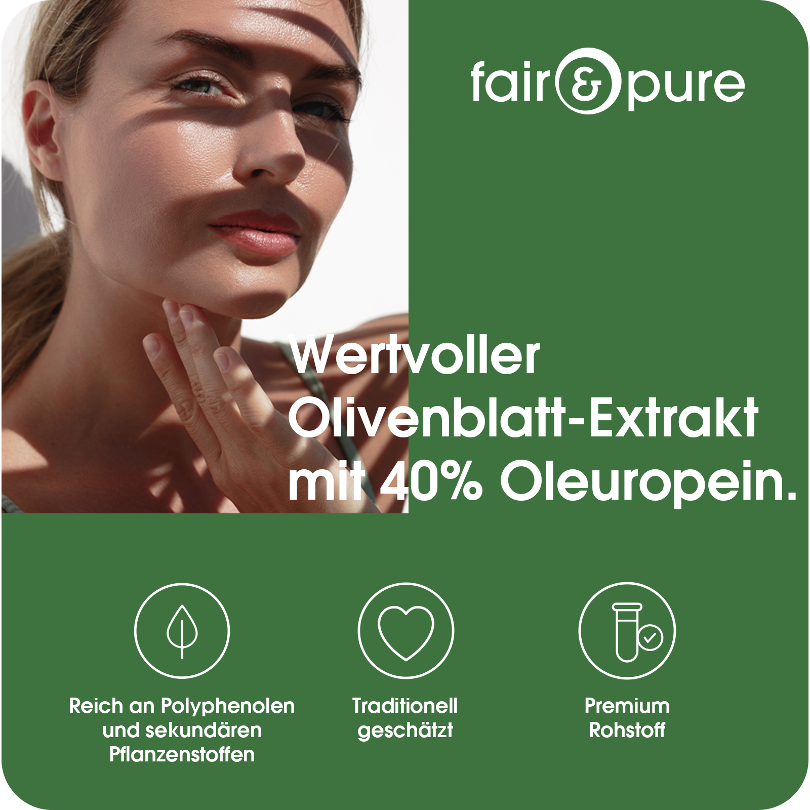 Extracto de hoja de olivo con 40% de oleuropeína - 180 cápsulas | fair-pure