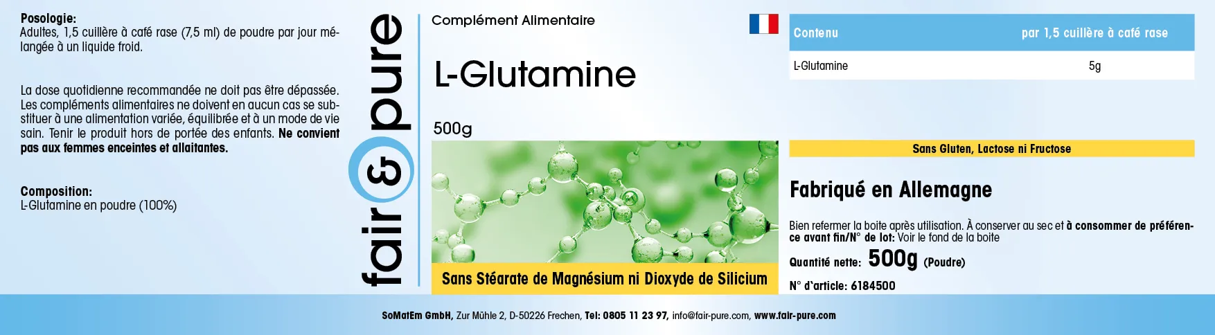 L-Glutamin - 500g Pulver