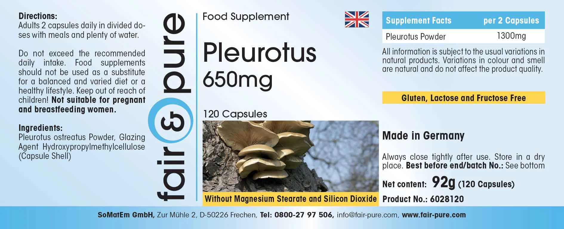 Pleurotus 650mg