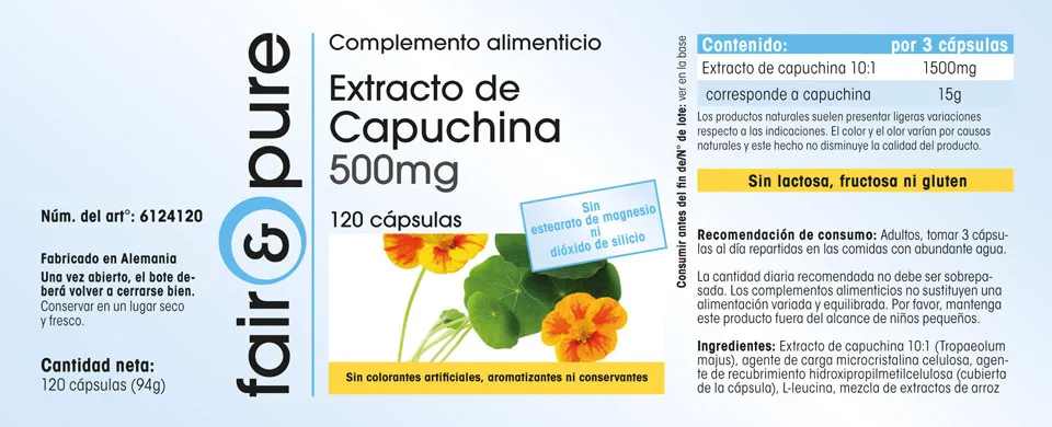 Extracto de Capuchina 500mg