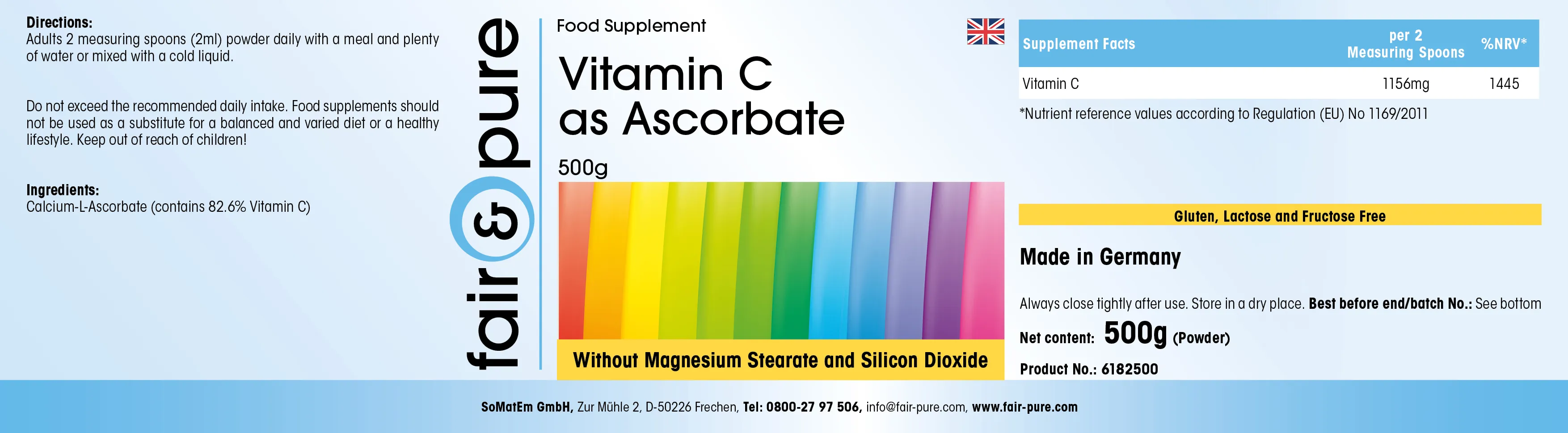 Vitamin C als Ascorbat - 500g Pulver