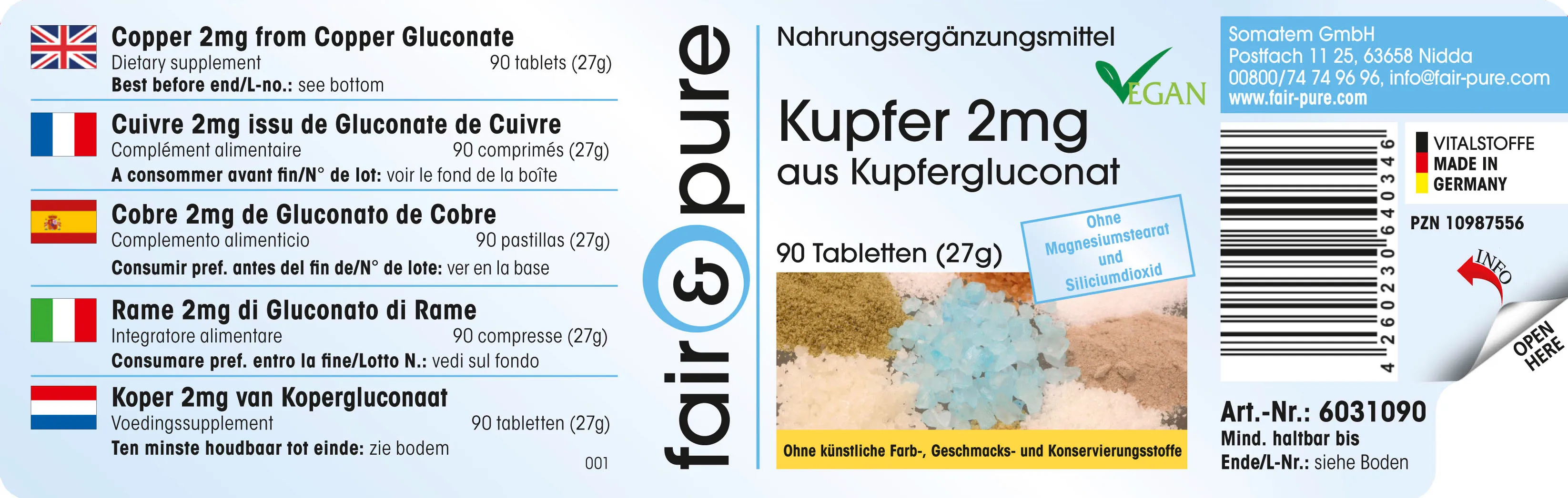 Kupfer 2mg | 90 Tabletten