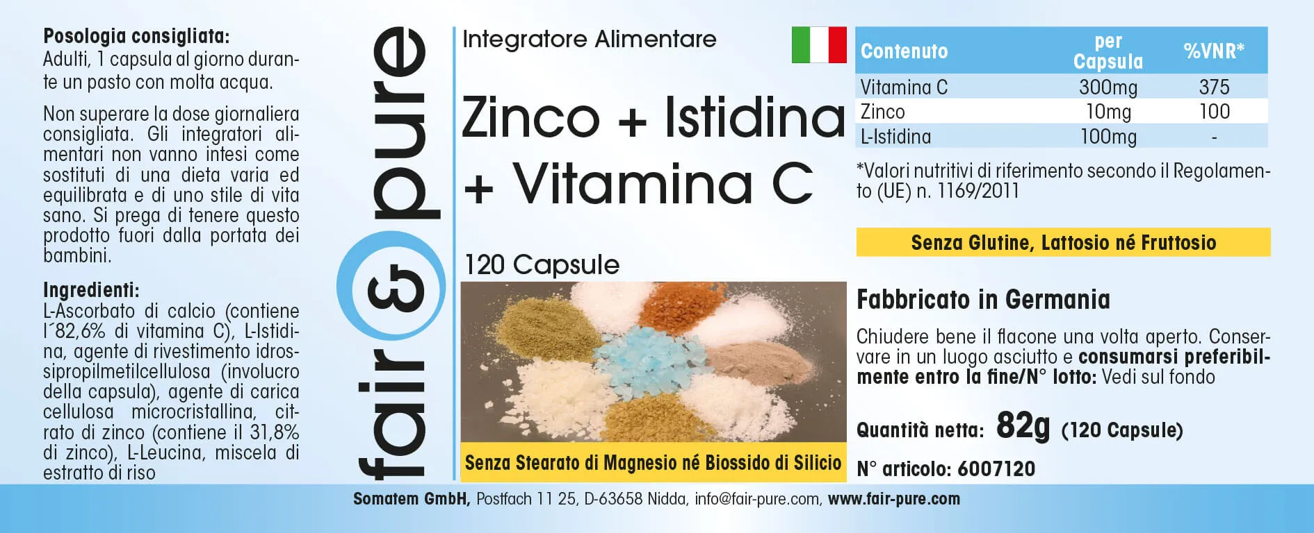 Zinco + Istidina + Vitamina C