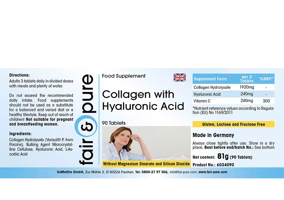 Collagen with hyaluronic acid
