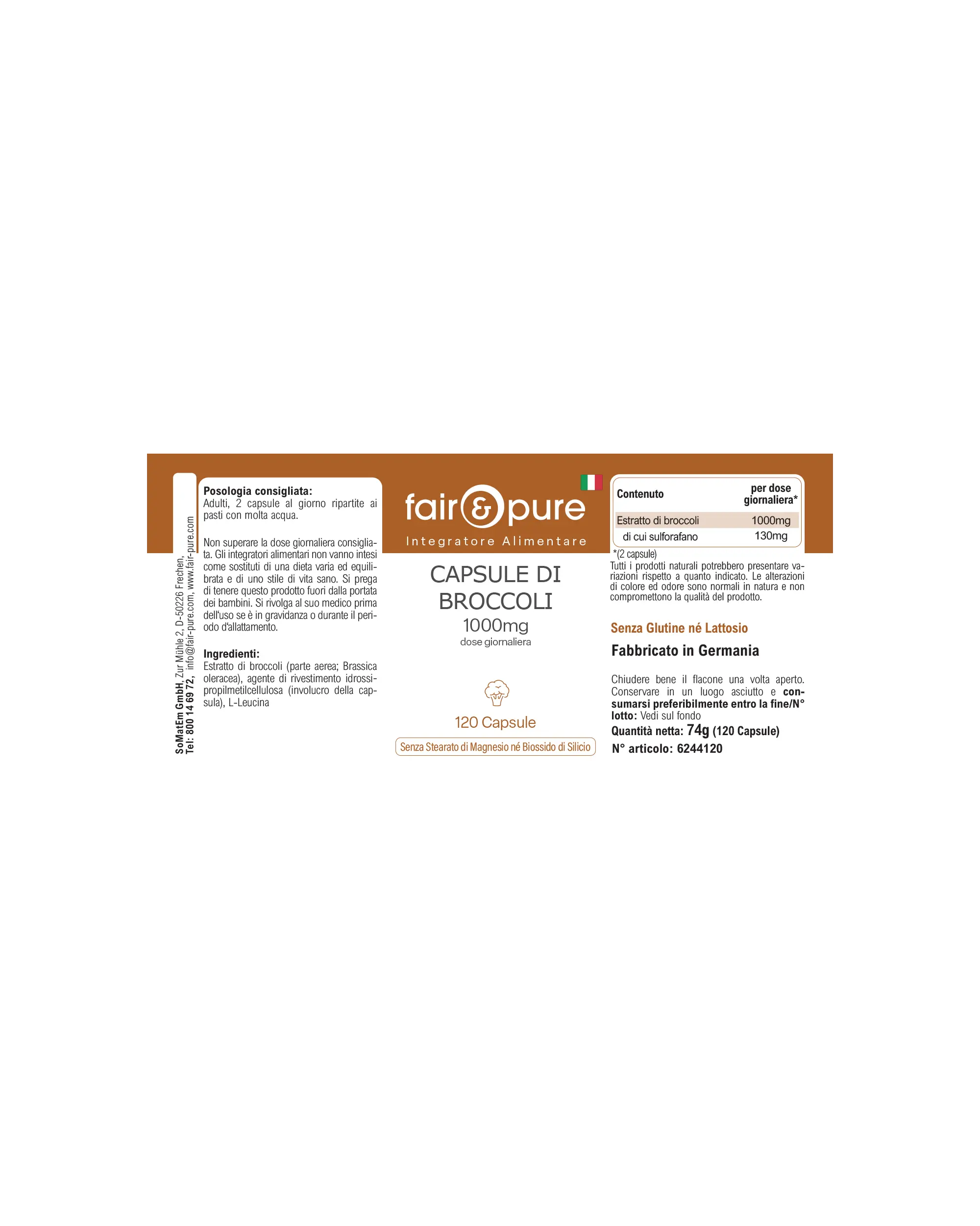 Brokkoli Kapseln 1000mg - 120 Kapseln | fair-pure