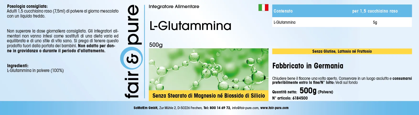 L-Glutamin - 500g Pulver