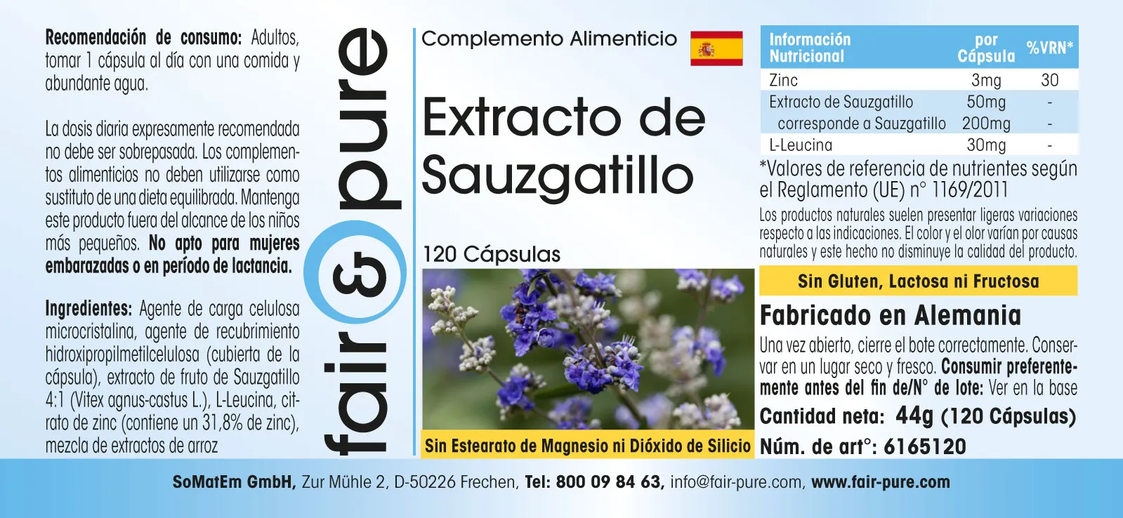 Extracto de Sauzgatillo con Zinc