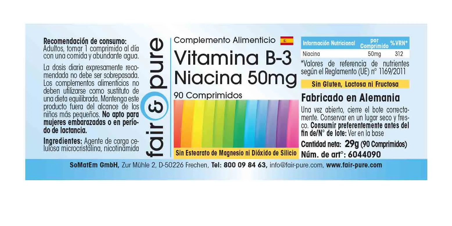 Vitamine B3 Niacine 50mg