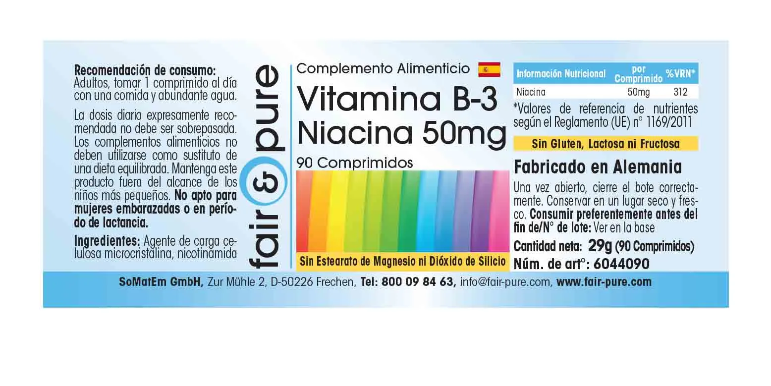 Vitamina B3 Niacina 50mg