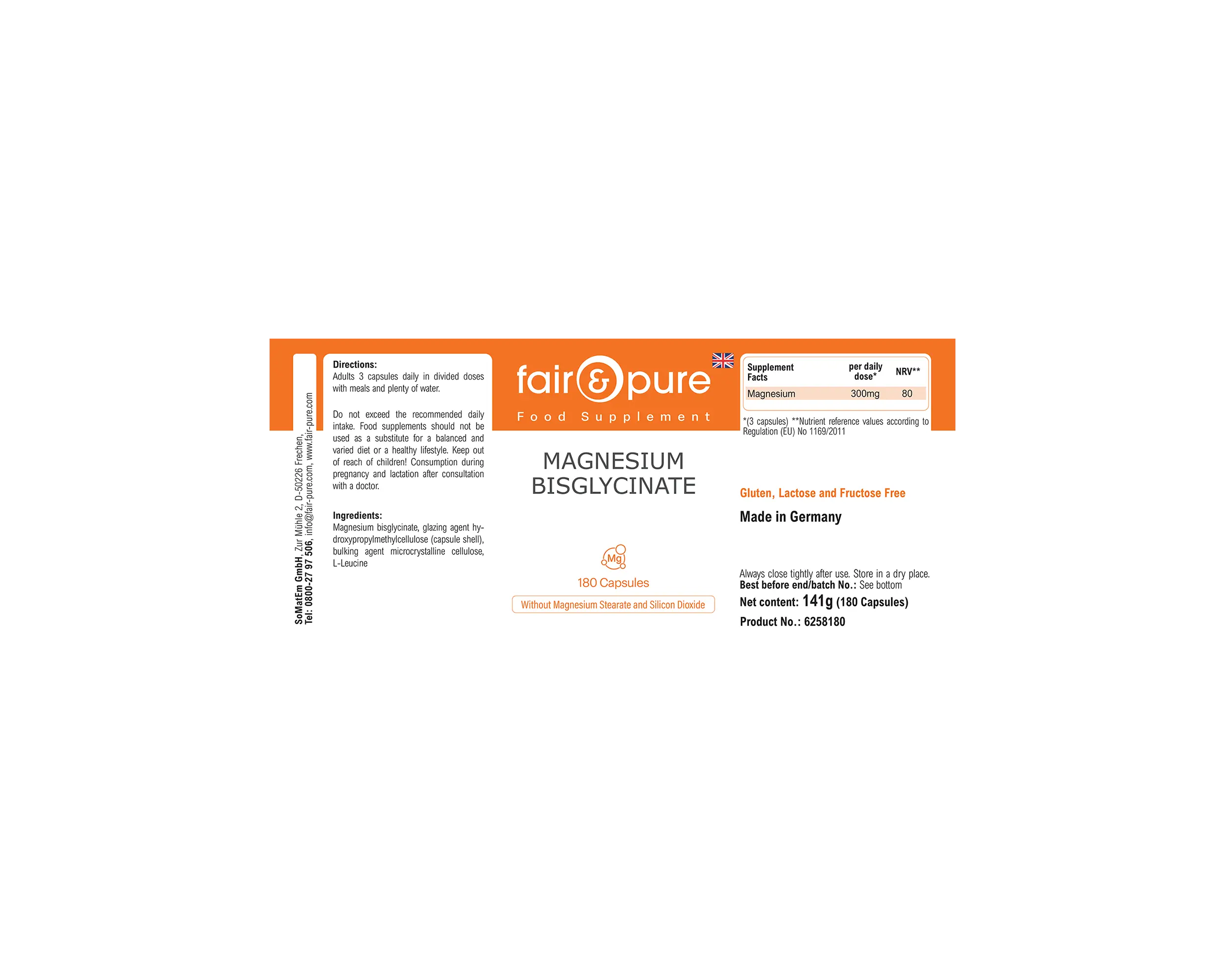 Bisglycinate de magnésium - 180 gélules | fair-pure