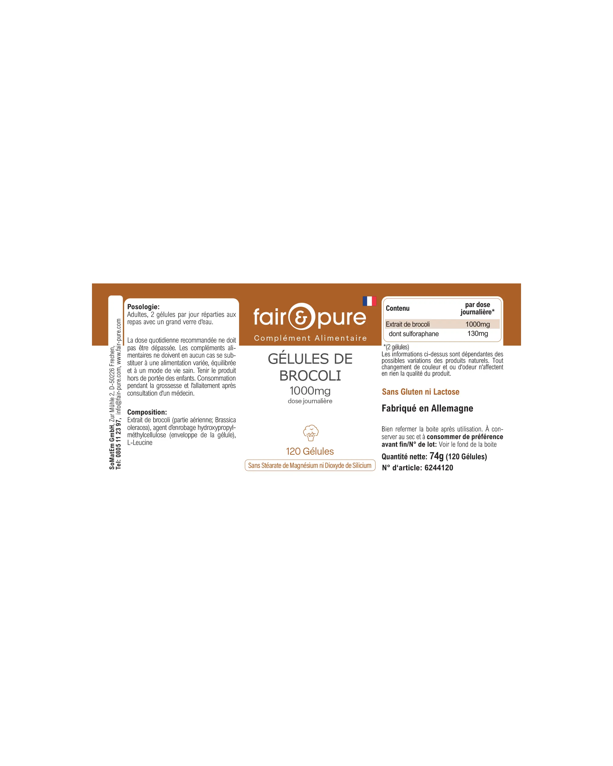 Brokkoli Kapseln 1000mg - 120 Kapseln | fair-pure