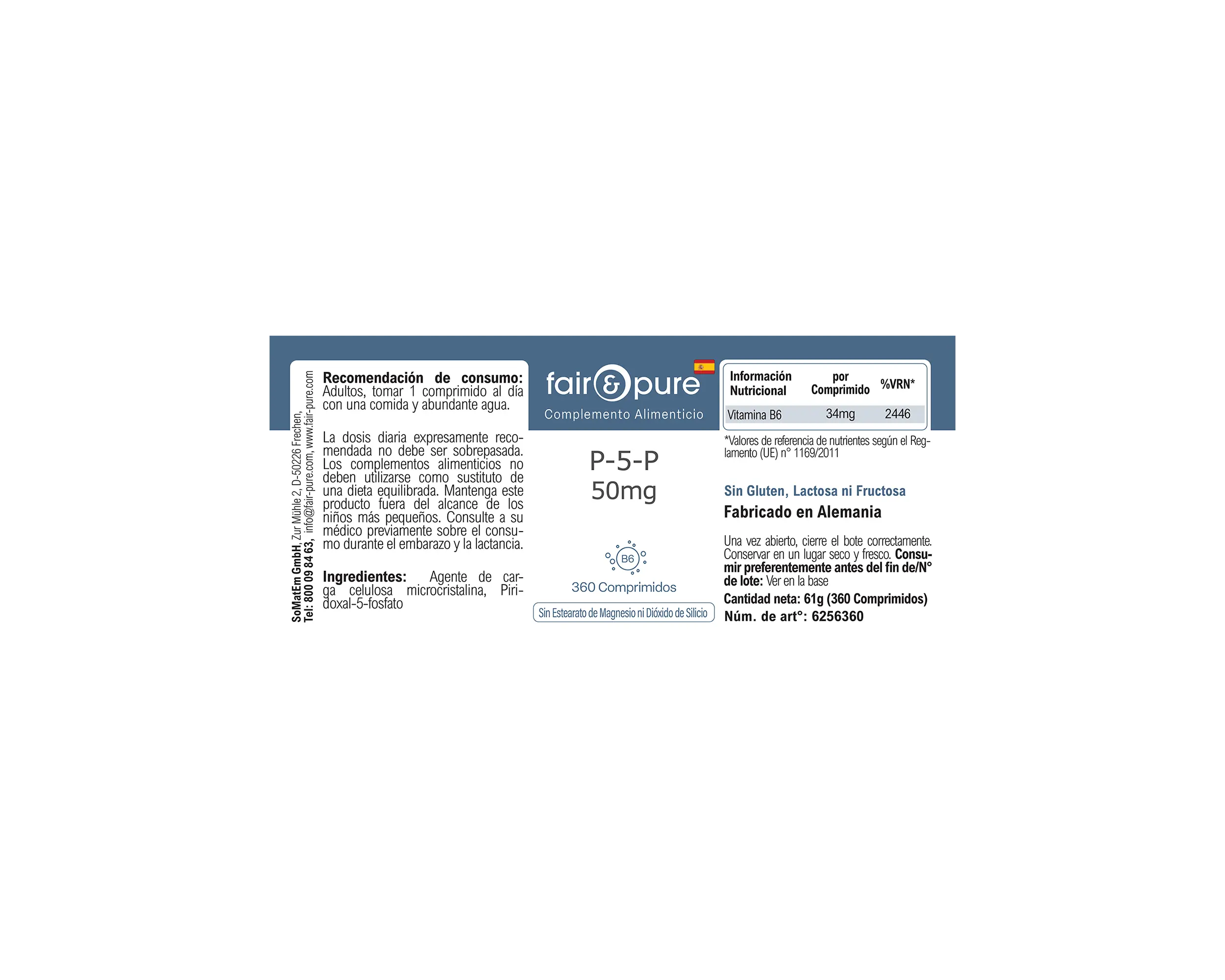 P-5-P 50mg - 360 Comprimés | fair-pure