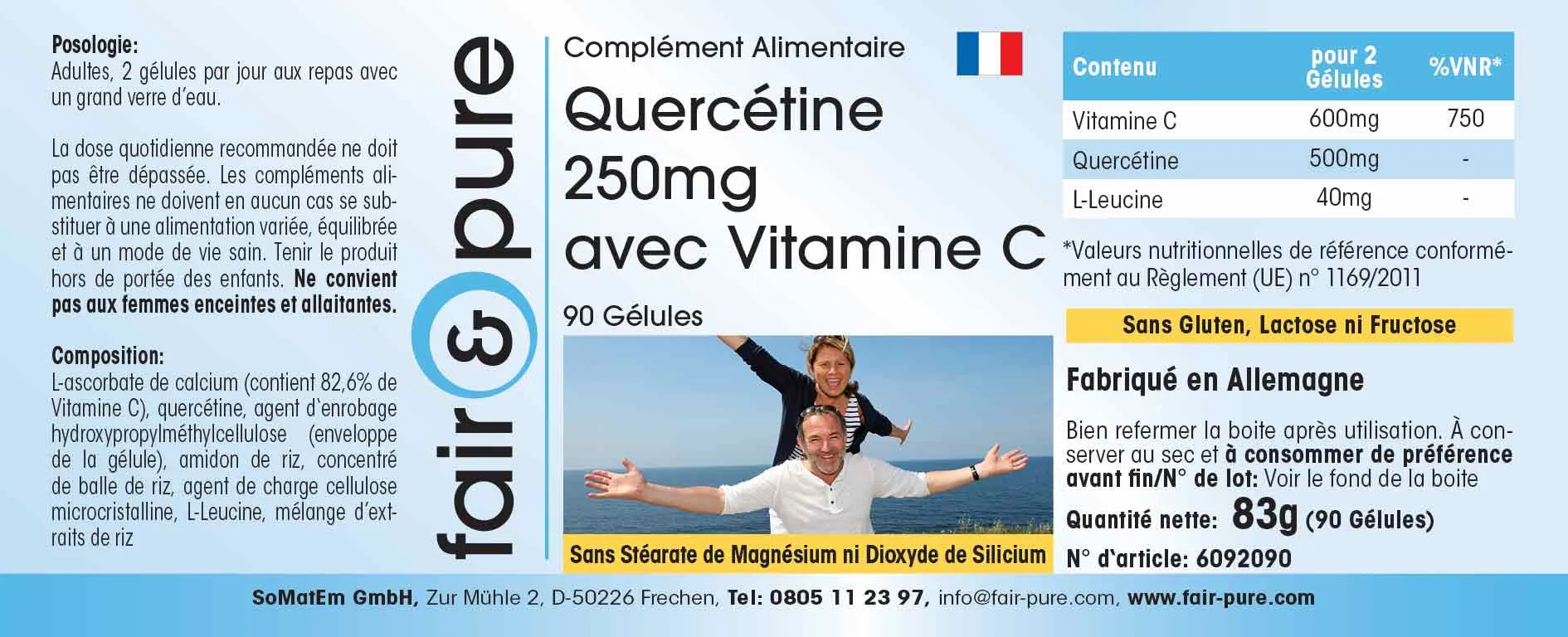 Quercétine 250mg avec de la Vitamine C