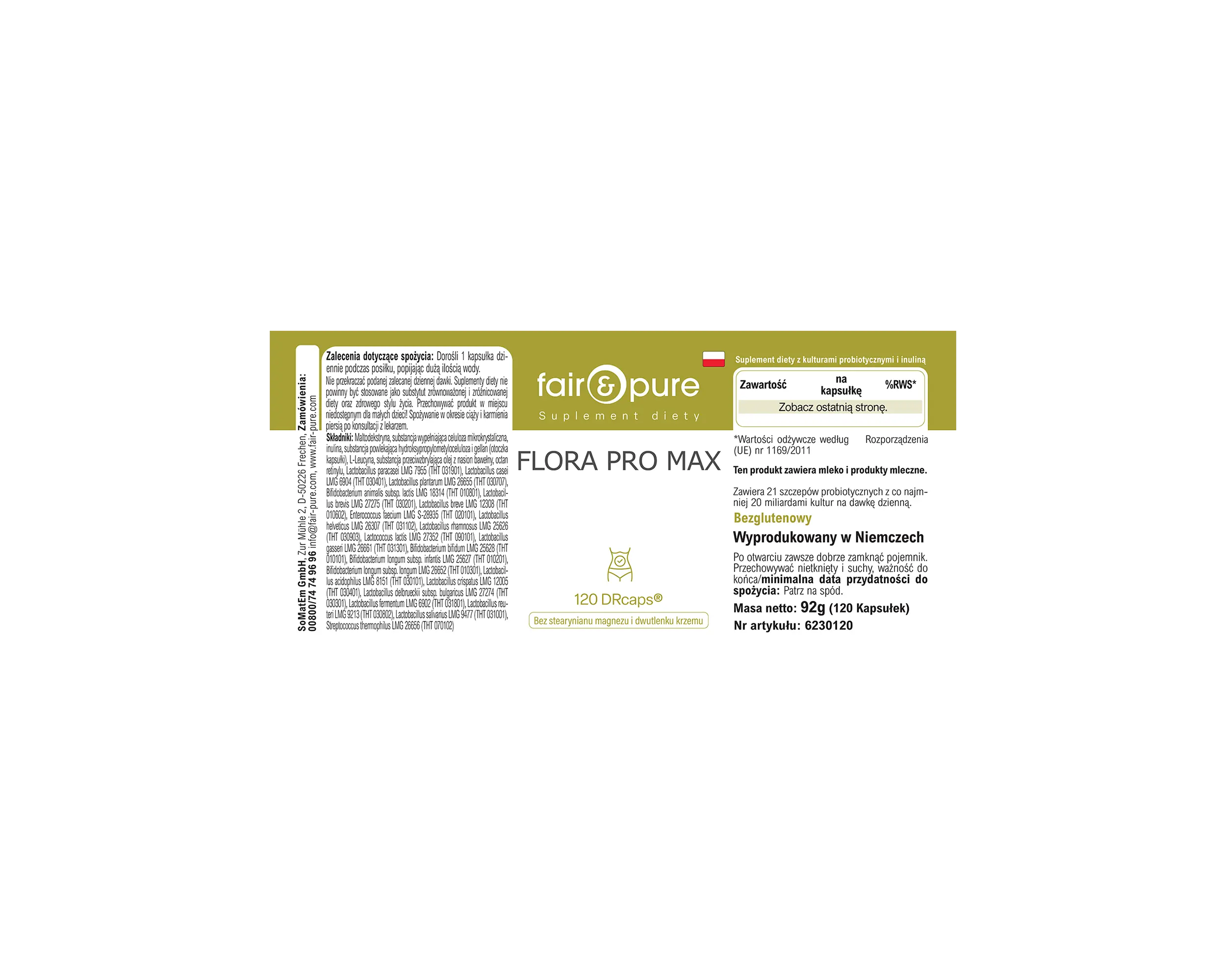 Flora Pro Max - 120 DRcaps® - mit 21 Bakterienstämmen | fair-pure