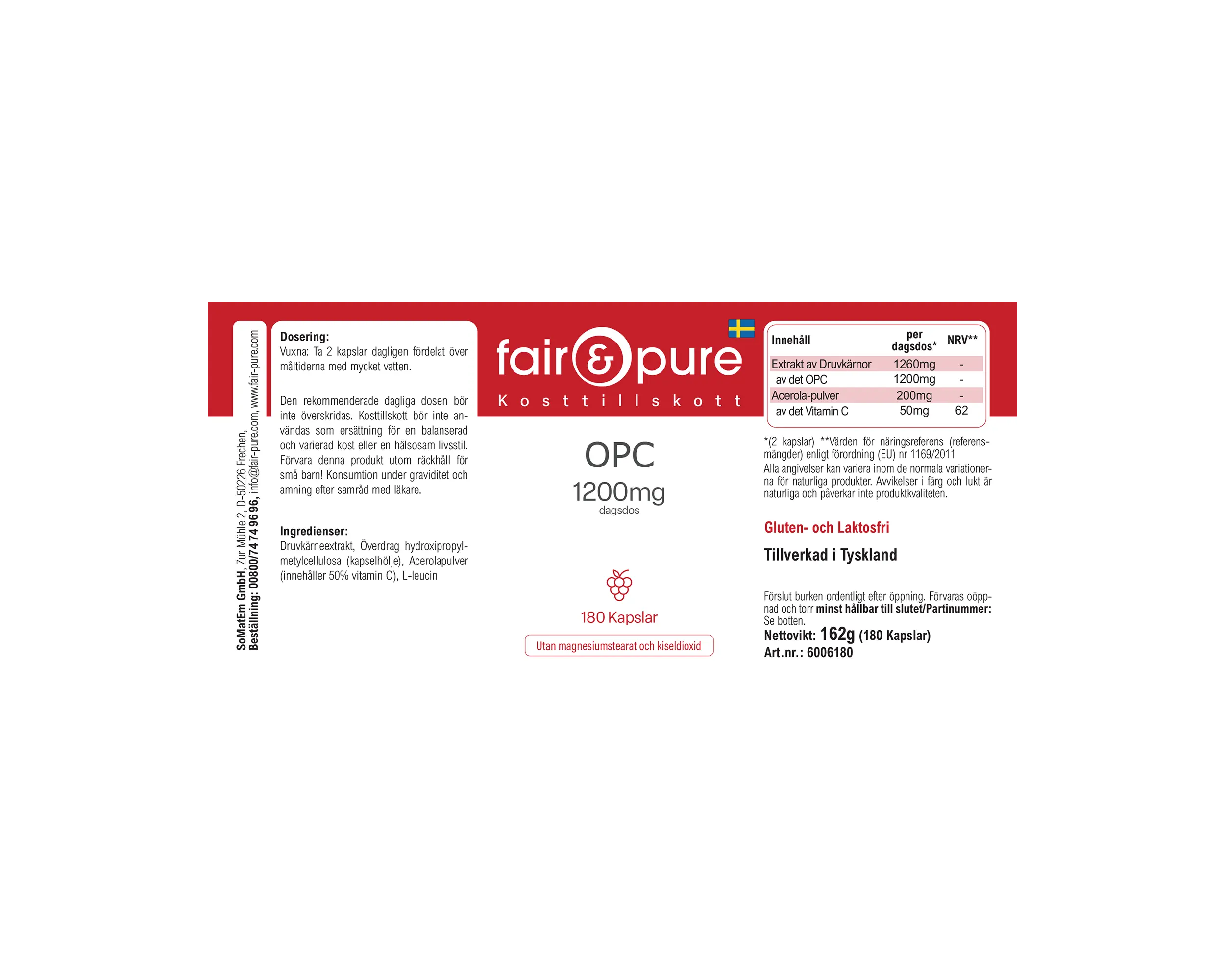 OPC 1200mg - 180 Kapseln | fair-pure