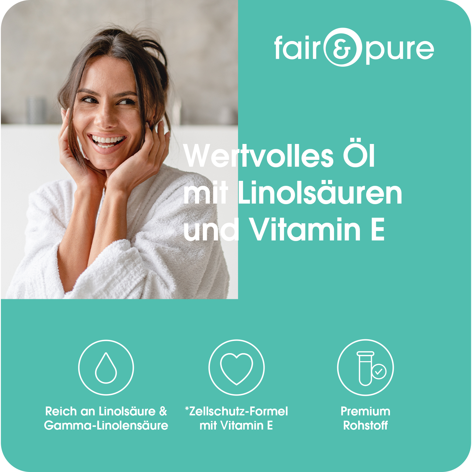 Nachtkerzenöl 2000mg - 360 Softgels - mit Vitamin E | fair-pure
