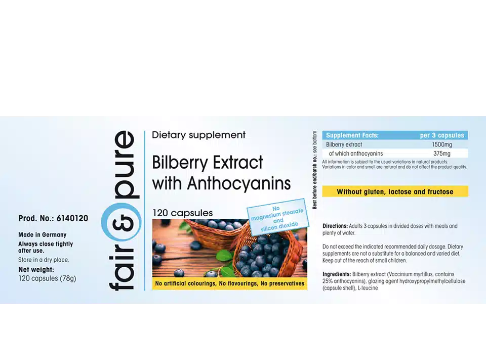 Bilberry extract 500mg