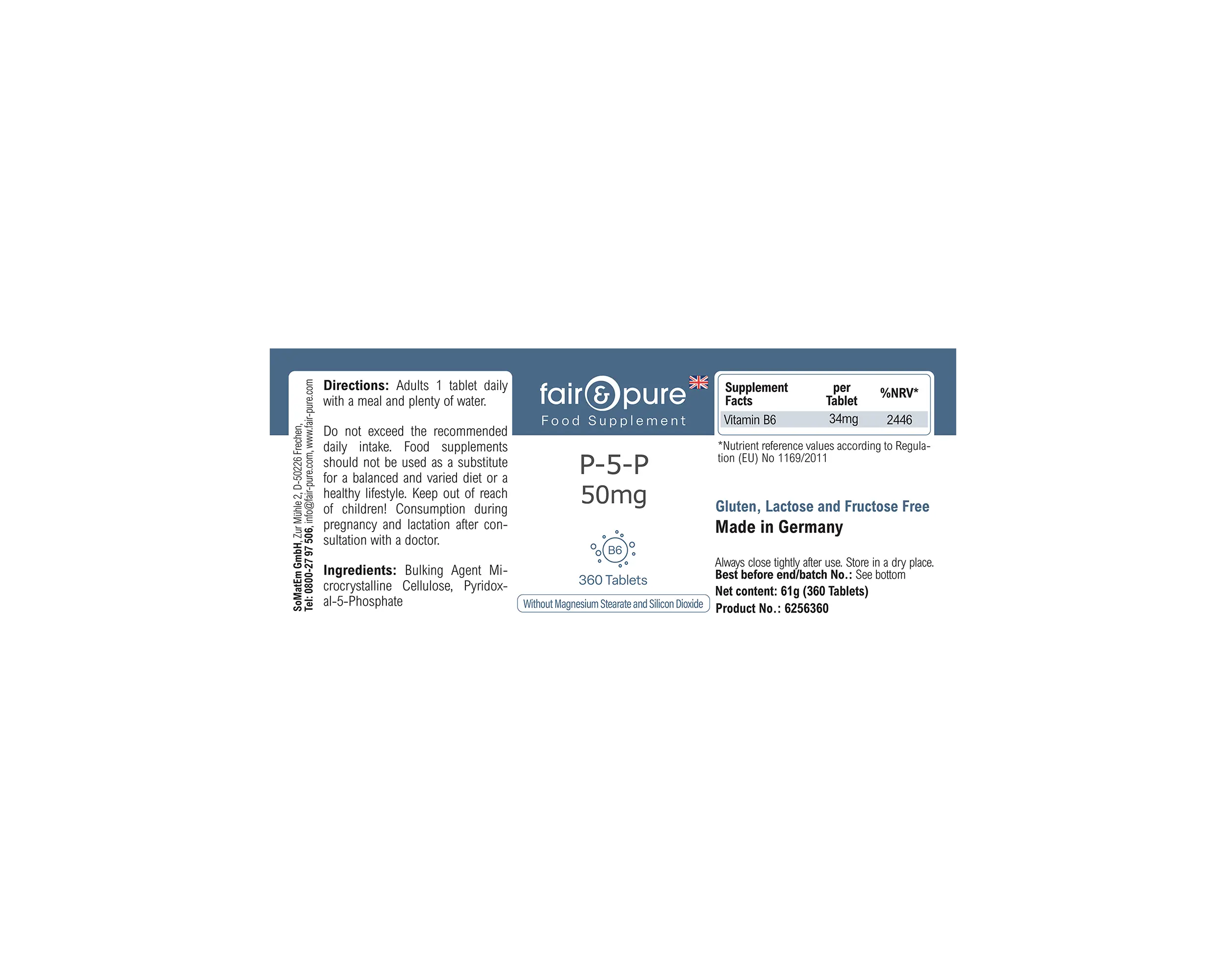 P-5-P 50mg - 360 Comprimés | fair-pure
