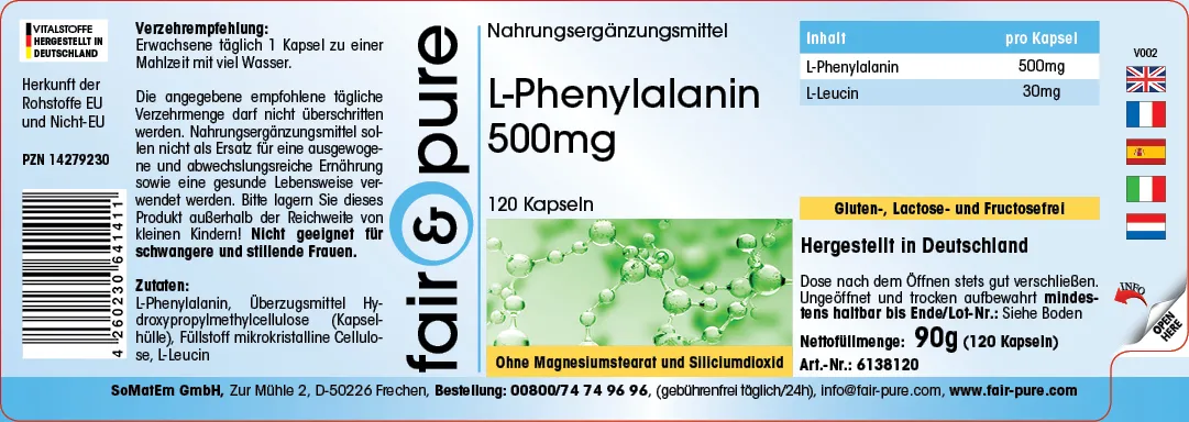 L-Fenilalanina 500mg