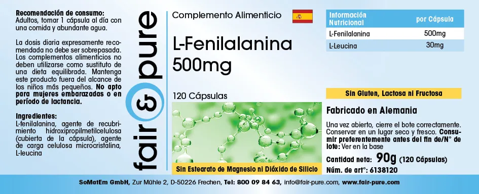 L-Phenylalanine 500mg