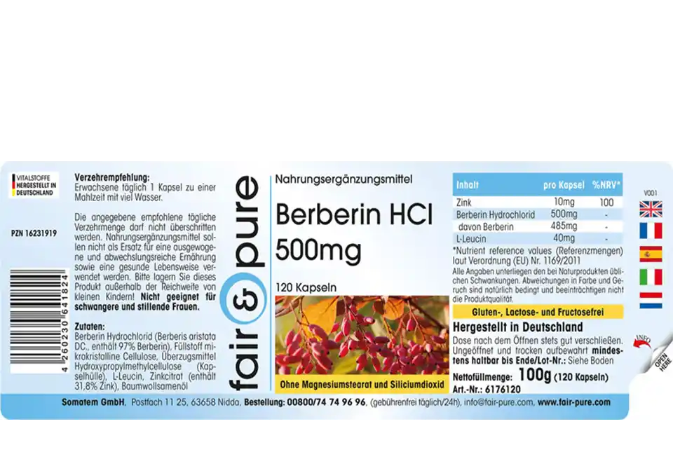 Berberina HCl 500mg