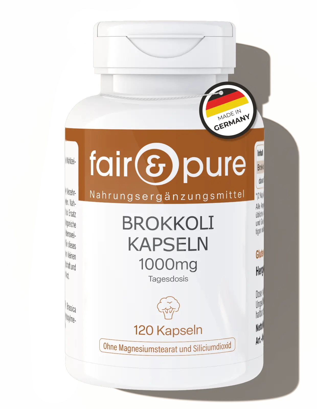 Brokkoli Kapseln 1000mg - 120 Kapseln | fair-pure