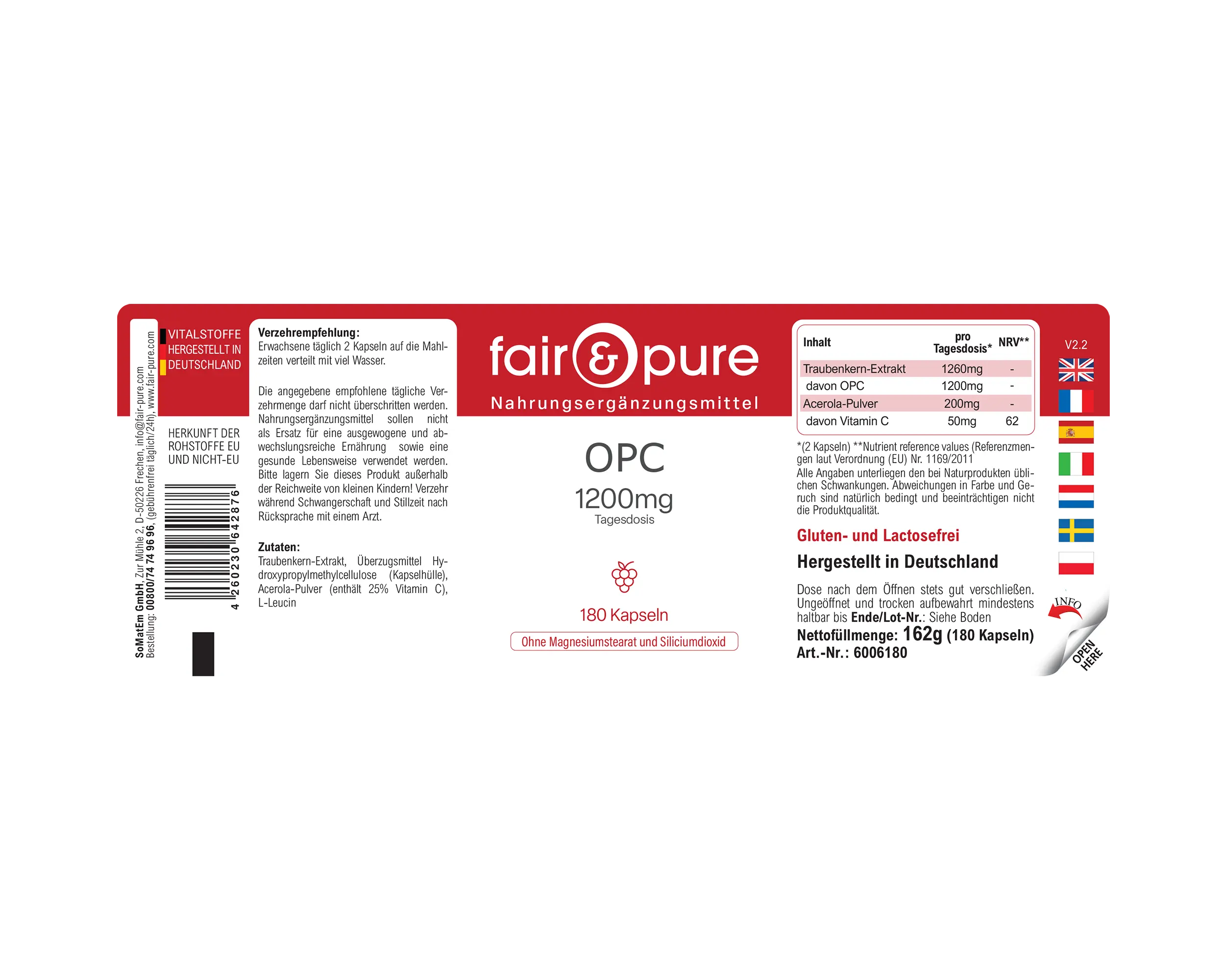 OPC 1200mg - 180 Kapseln | fair-pure