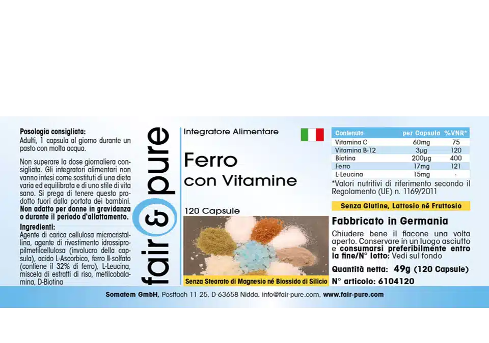 Fer avec des vitamines