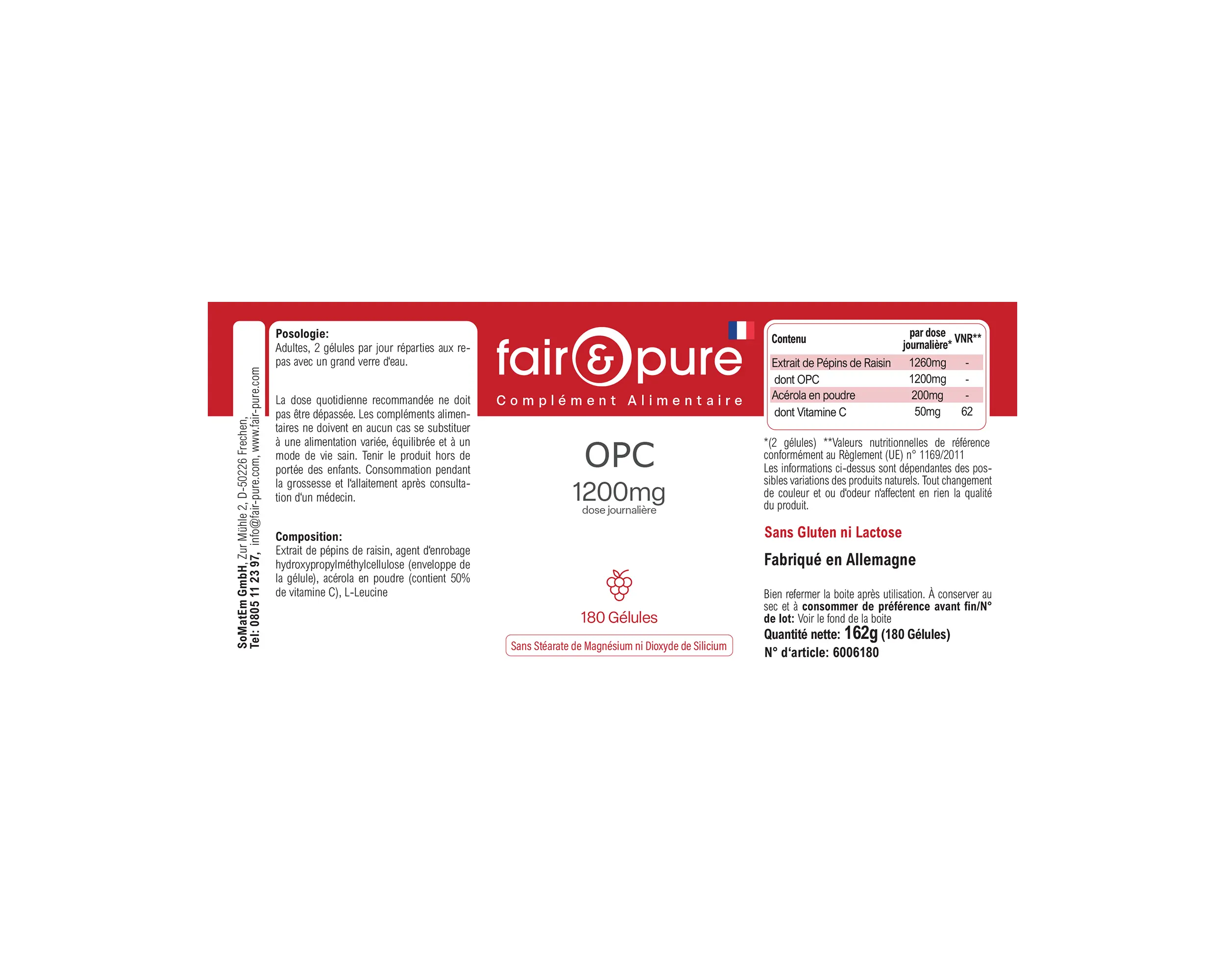OPC 1200mg - 180 Kapseln | fair-pure