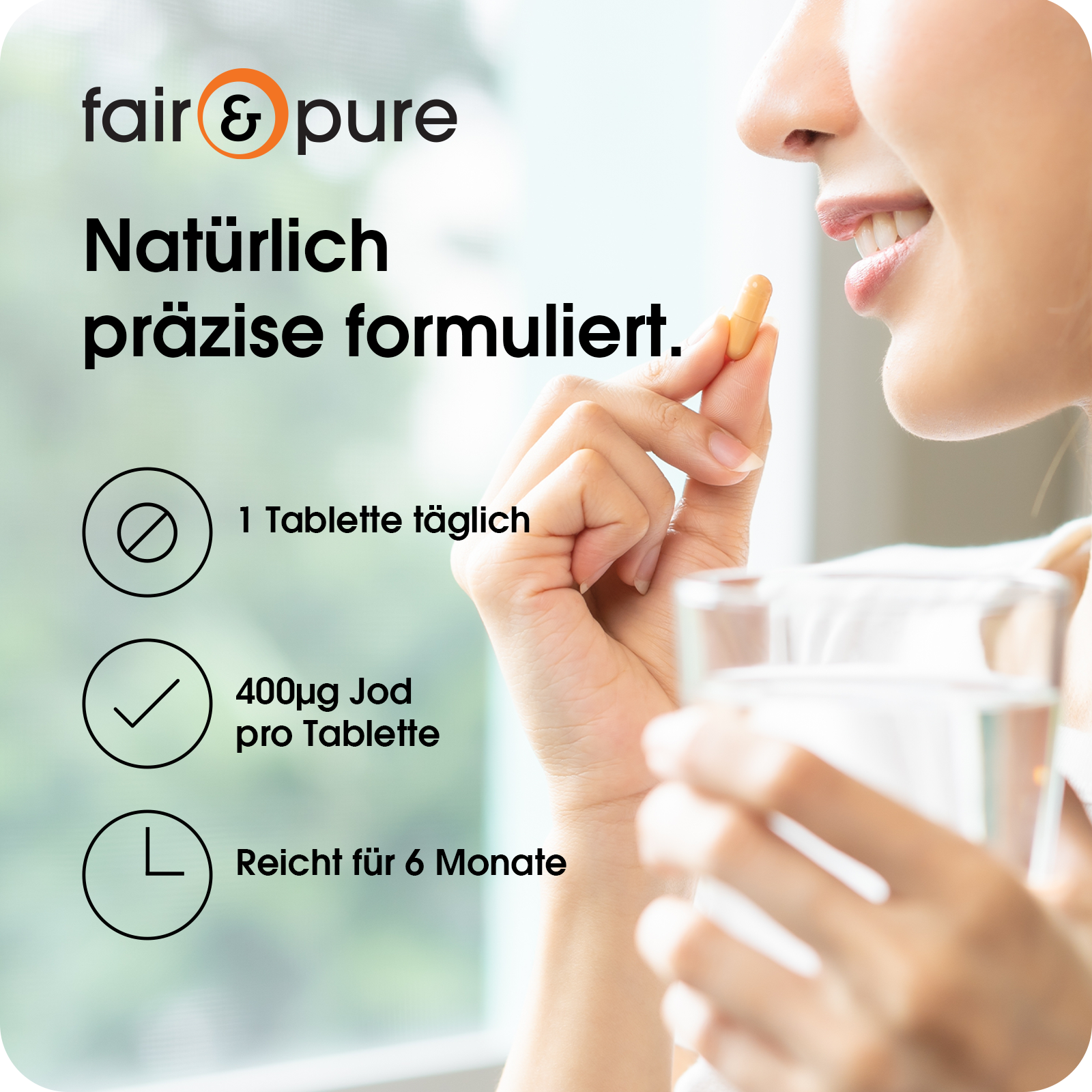 Iode 400µg – 180 Comprimés – Plus de 100 % de l'apport quotidien | Fair & Pure