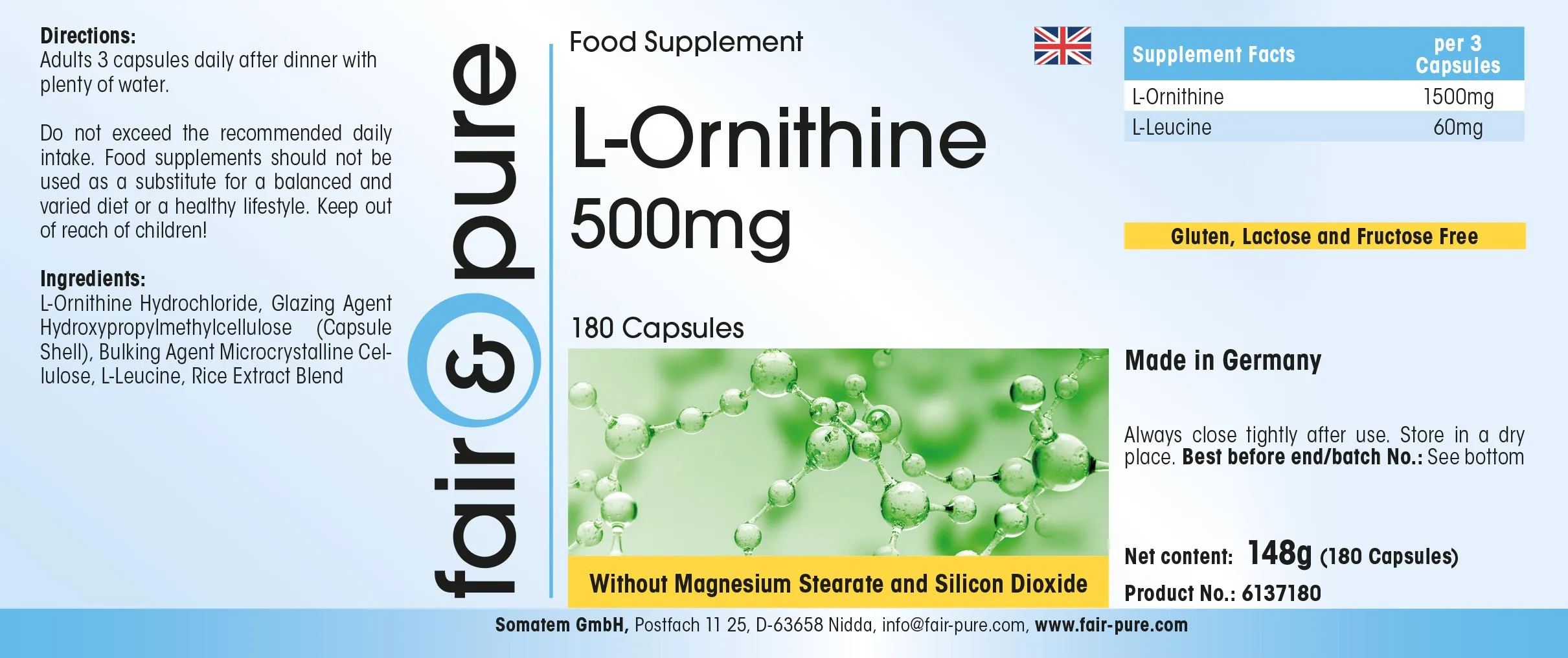 L-Ornithine 500mg