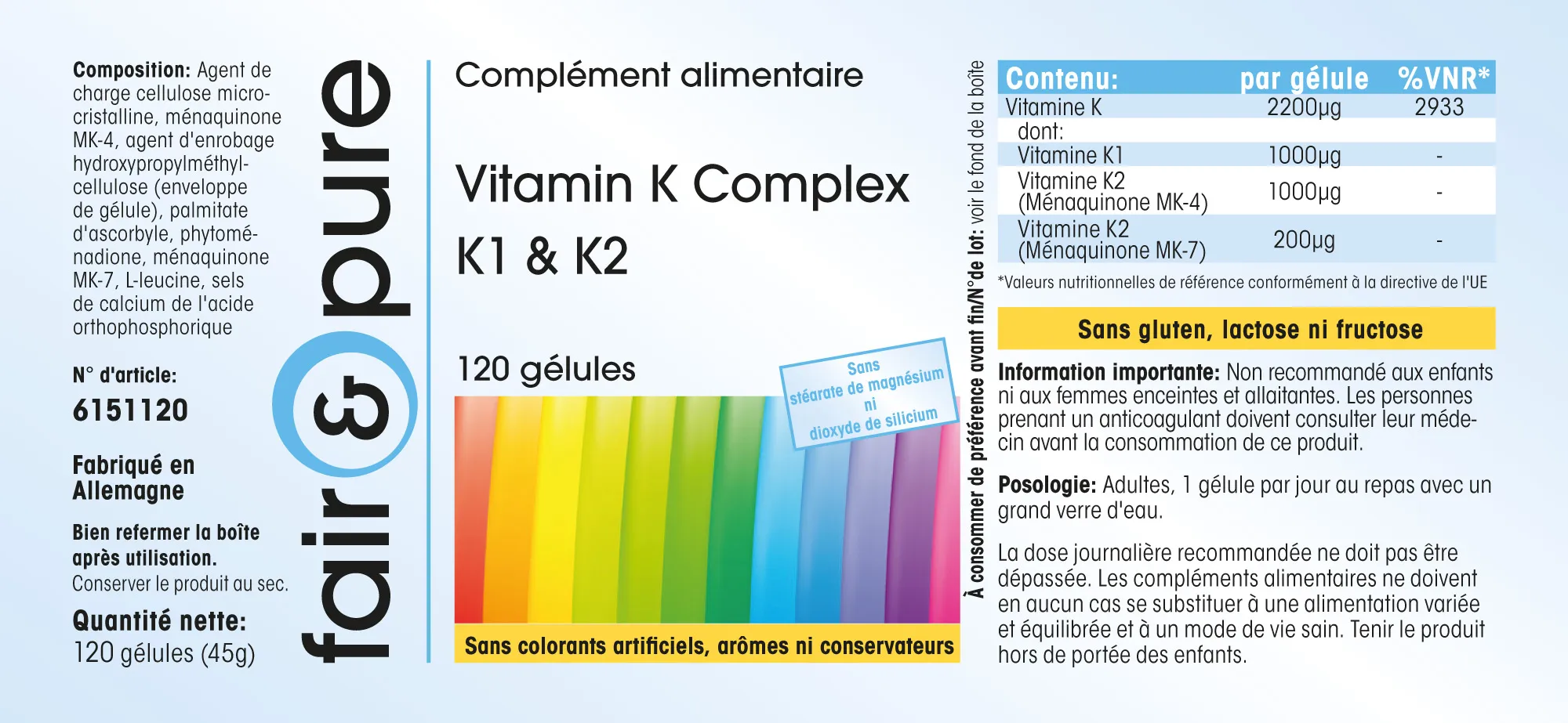 Vitamine K Complexe K1 & K2